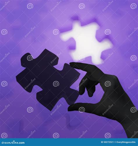 Female Hand Placing Last Piece Of Puzzle Stock Image Image Of