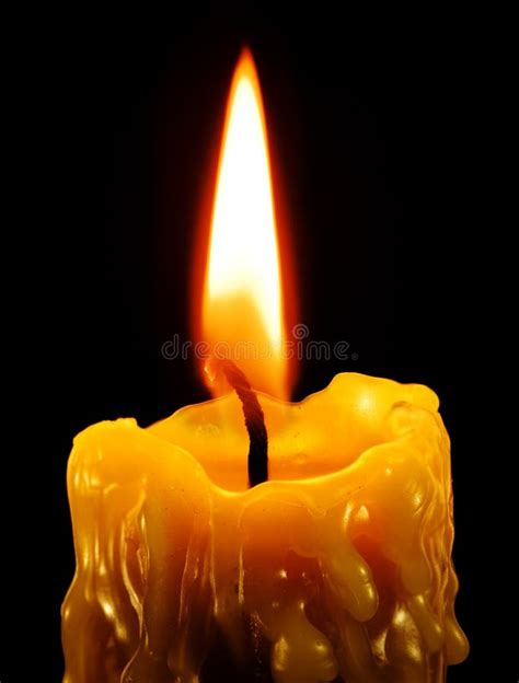 Lit Candle On Black Stock Image Image Of Close Flame 5667173