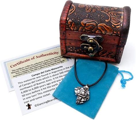Meteorite Pendant Necklace Treasure Chest Box Authenticity