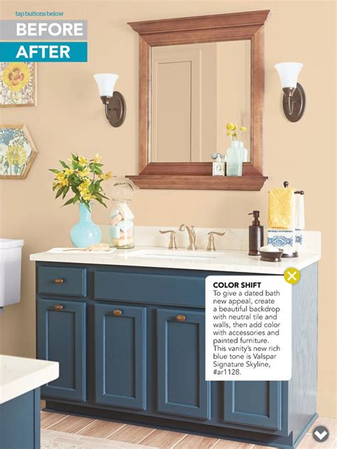 Remodeling a bathroom can be as simple as adding a fresh coat of paint to your cabinets or vanity. Paint bathroom vanity | Craft Ideas | Pinterest | Guest ...