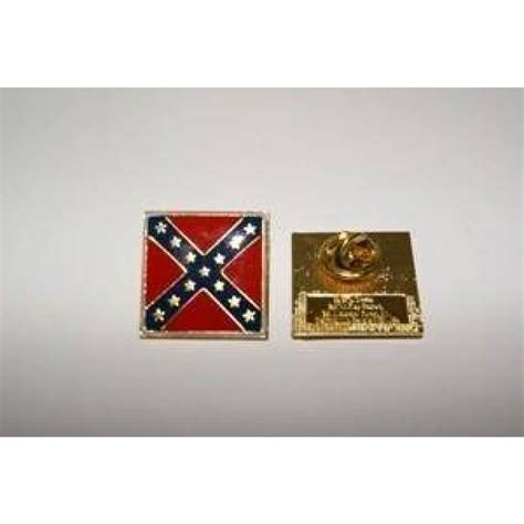 Confederate Battle Flag Pin Square Perfect For Hat Vest Lapel