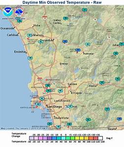 San Diego Weather Center San Diego Low Temperatures Thursday 1 3 2019