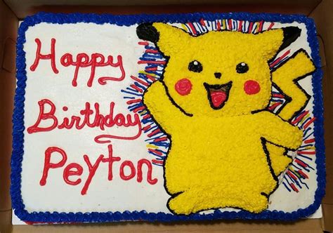 Pokémon Buttercream Sheet Cake Pikachu Cake Birthdays Pikachu Cake