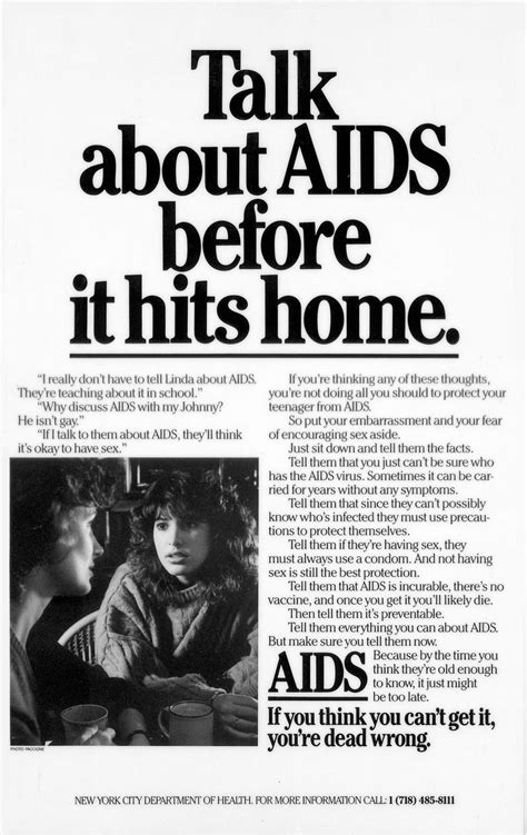 1987 New York City Dept Of Health Aids Prevention Campaign Talk About