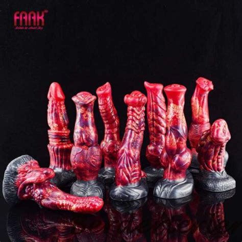 Faak Large Knot Dildos With Suction Cup Fire Dragon Penis Dong Silicone Sex Toys Ebay