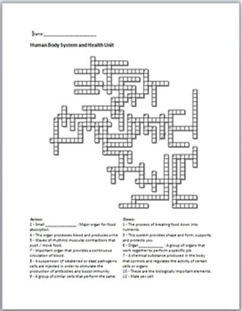 There are two basic types of bone tissue. Anatomy Unit Crossword Puzz... by Science from Murf LLC ...