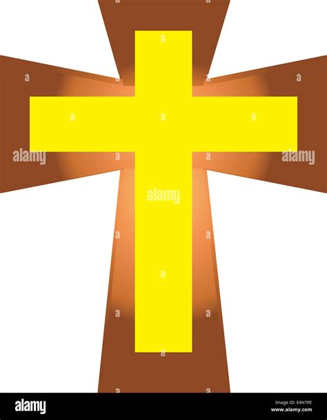 El Vector De La Cruz De Jesús Sobre La Cruz Amarilla Aislados
