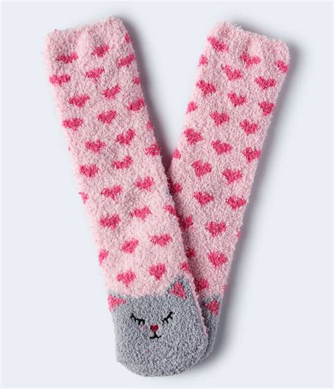 Cat Hearts Fuzzy Crew Socks