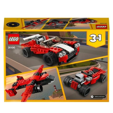 Lego 31100 Creator 3 In1 Sports Car Hot Rod And Toy Plane Set The