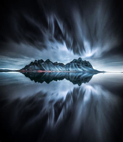 Vestrahorn Mountain Wallpaper 4k Evening Cold Reflection Iceland