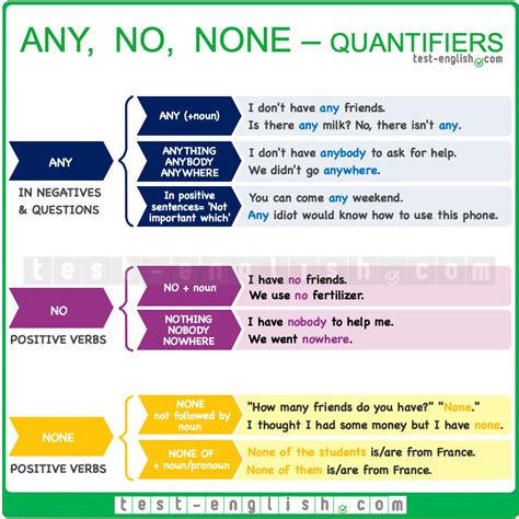 Any No None Quantifiers Test English