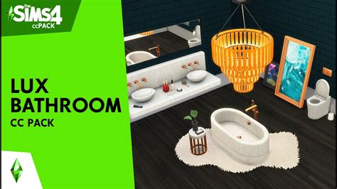 The Sims 4 Lux Bathroom Cc Pack Youtube