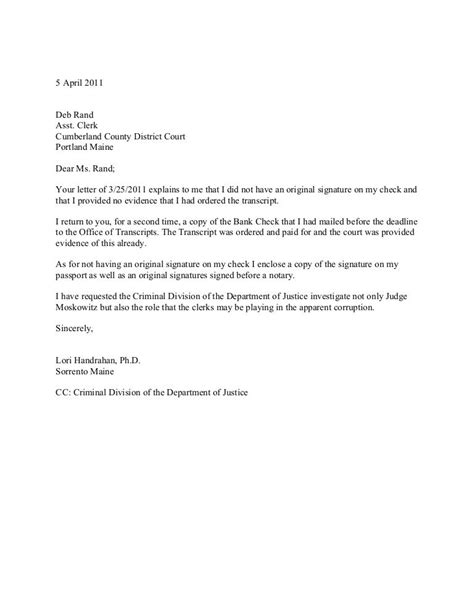 5 april 2011 letter to district court