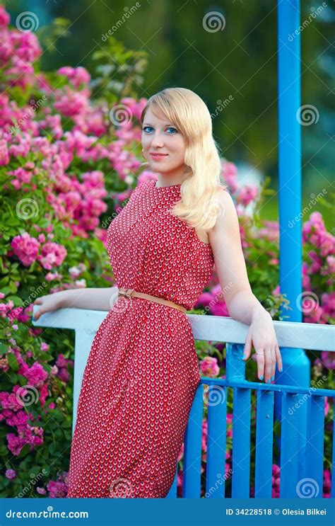Beautiful Elegant Lady Blooming Outdoors Stock Photo Image Of