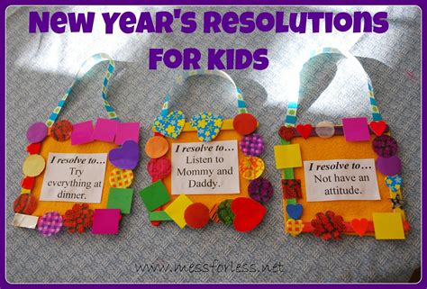 New Years Resolutions For Kids Mess For Less Holiday Crafts For