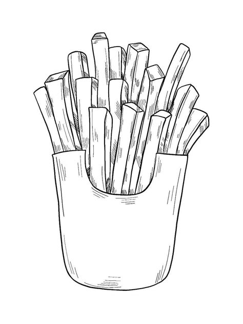 French Fries Coloring Page Free Printable