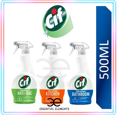 Cif Ultrafast Multi Purpose Spray Antibacterialbathroomkitchen 500ml