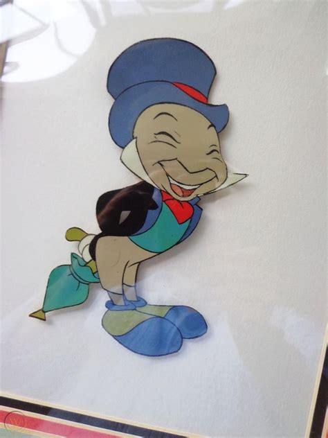 1958 1959 Original Walt Disney Animation Cel Jiminy Cricket Pinocchio