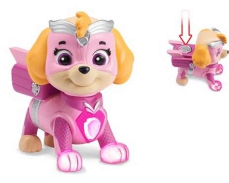 Paw Patrol Mighty Pups Skye Figure With Light Up Badge And Paws With