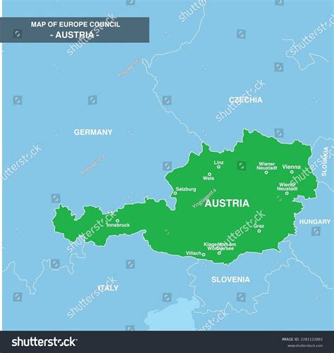 Map Of Europe Council Country Austria Map Royalty Free Stock Vector