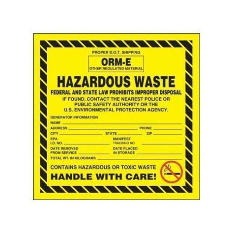 Accuform Mhzw06psl 6 X 6 Hazardous Waste Label