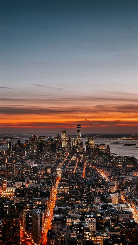 Download Wallpaper 938x1668 New York Night City Skyline