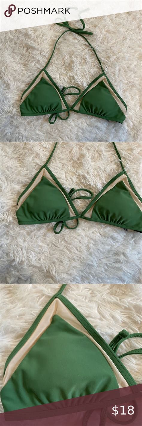Aerie Triangle Green Bikini Top In 2020 Green Bikini Top Green