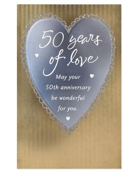 American Greetings Love 50th Anniversary Card for Couple with Glitter ...