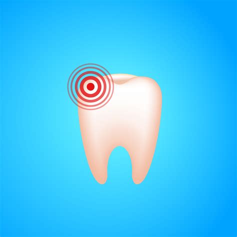 Toothache A Tooth With Dental Caries And Pain Vector Realistic