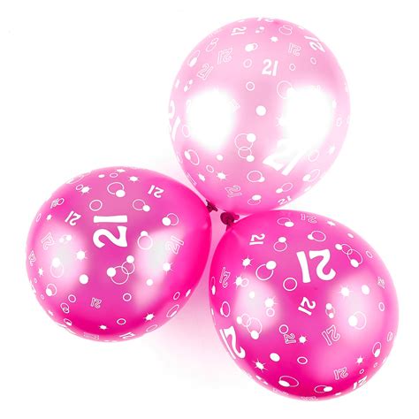 Buy Metallic Pink Circles 21st Birthday Balloons Pack Of 6 For Gbp 1