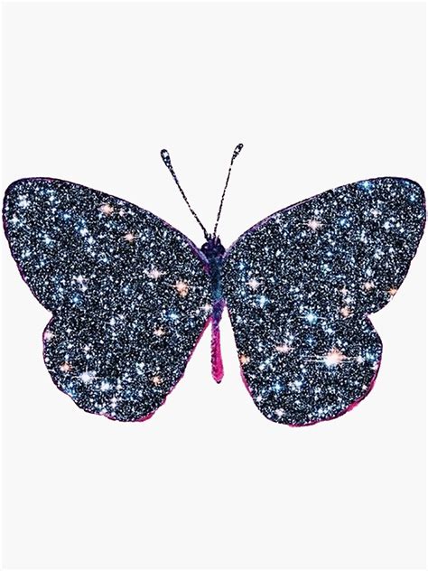 Glitter Butterfly Sticker For Sale By Byoungcollages Redbubble