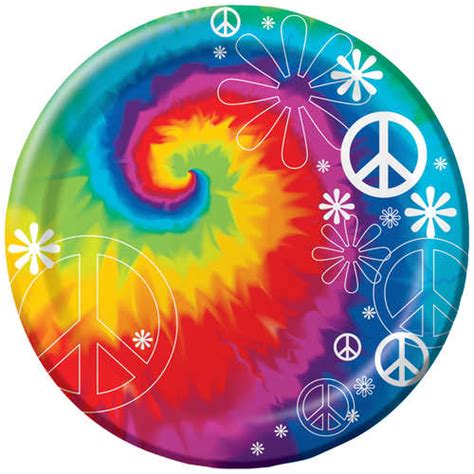 Light incense bowls and place them around the area. Tie Dye Cake Plates, Peace Sign Themed Party Supplies ...