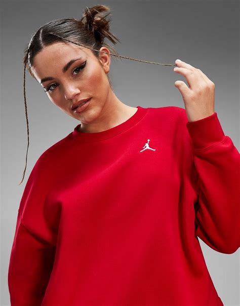 Red Jordan Brooklyn Crew Sweatshirt Jd Sports