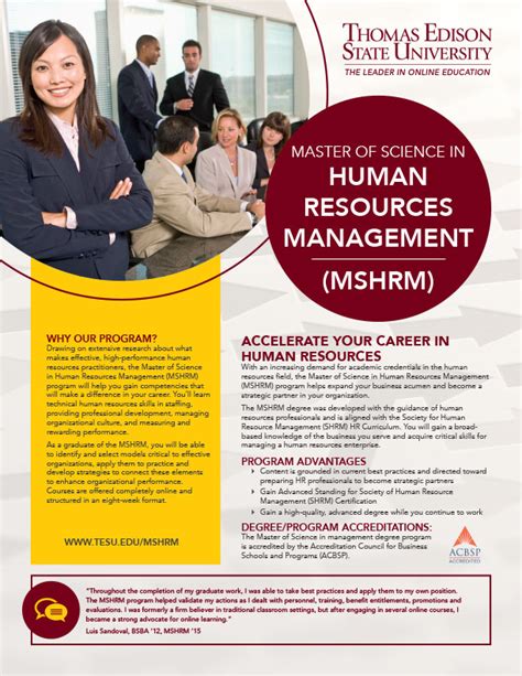 Master Of Hr Management Master Degree Specialized In Leadership And