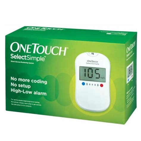 Onetouch Select Plus Simple Glucometer Free 10 Strips Lancing Device