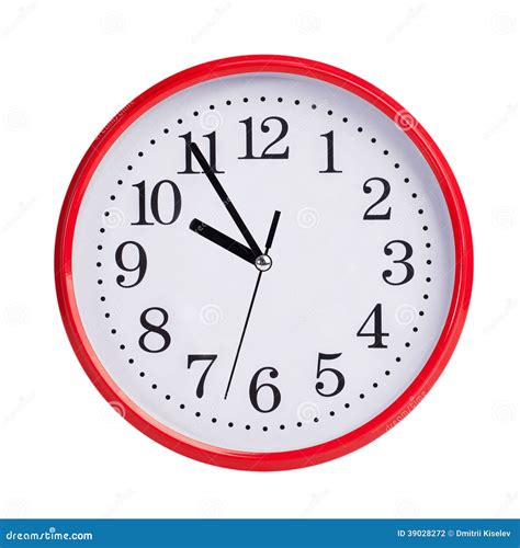 Five To Ten On A Round Clock Face Stock Photo Image 39028272