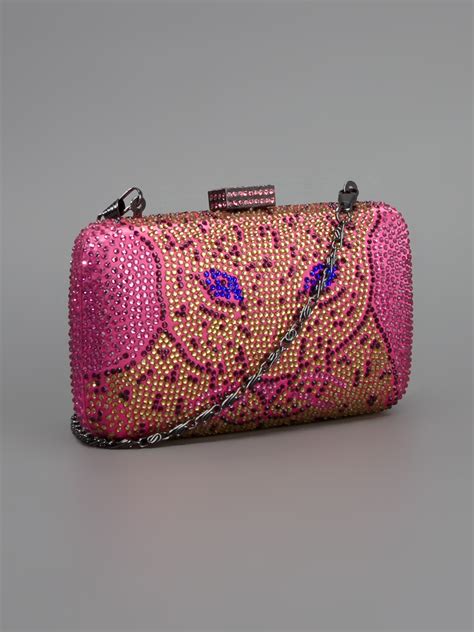Lyst Serpui Jewel Embellished Box Clutch In Pink