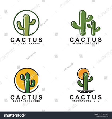 Cactus Logo Template Design Vector Emblem Stock Vector Royalty Free