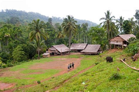 A Typical Remote Karen Village Eastern Karen State In Burma Myanmar