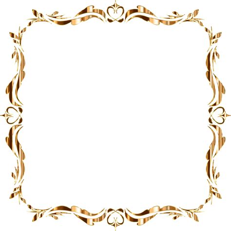 Gold Border Frame Deco Transparent Clip Art Image