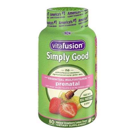 vitafusion simply good prenatal essential multivitamin gummy vitamins 80 ct