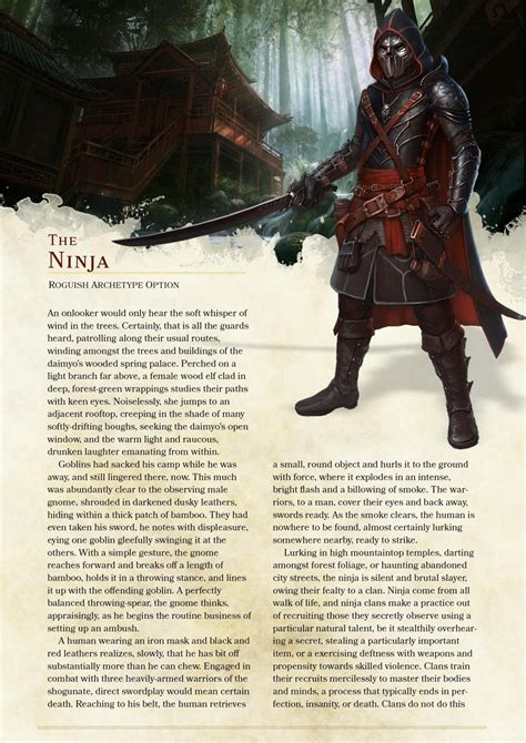 DnD E Homebrew Ninja Rogue By The Singular Anyone