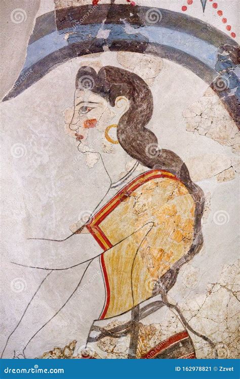 Wall Painting Of The House Of The Ladies Depicting A Woman From