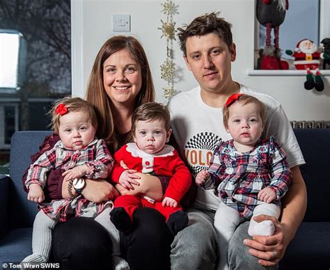 mother 32 becomes first ever woman in the uk to give birth to triplets from two different