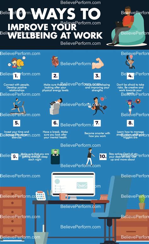 10 ways to improve your wellbeing at work - BelievePerform - The UK's