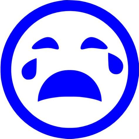 Blue Crying Icon Free Blue Emoticon Icons