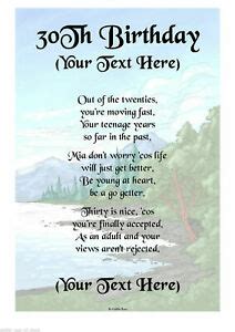 4.8 out of 5 stars 7. Personalised A4 / A5 30th Birthday Poem Scroll Gift ...