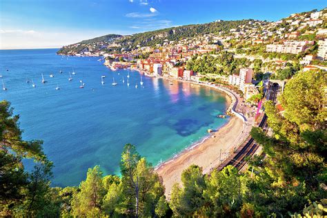 Villefranche Sur Mer Idyllic French Riviera Town Aerial Bay View