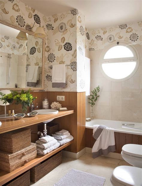 Los fotomurales para los cuartos de baño son adecuados tanto para interiores grandes como pequeños. Cuartos De Baño Con Papel Pintado - mytimeplus.net