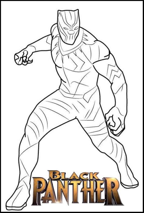 Fantastic Black Panther Coloring Page Superhero Coloring Pages